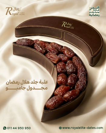 علبة جلد هلال تمر مجدول جامبو