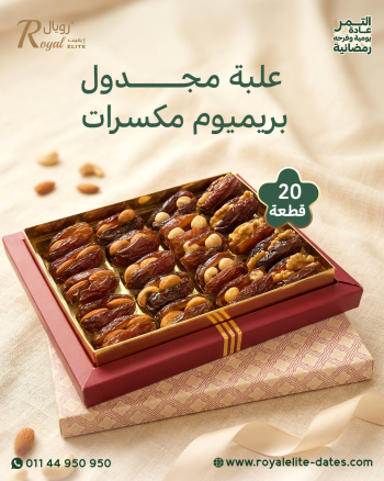 علبة تمر مجدول مكسرات 20ق